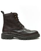 Boots en Cuir Wing Tip marron