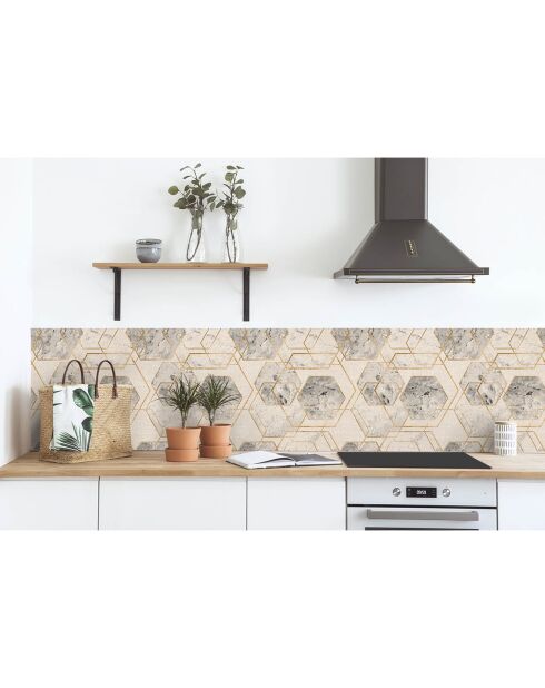 Stickers en rouleau Hexa gold multicolore - 65x100 cm