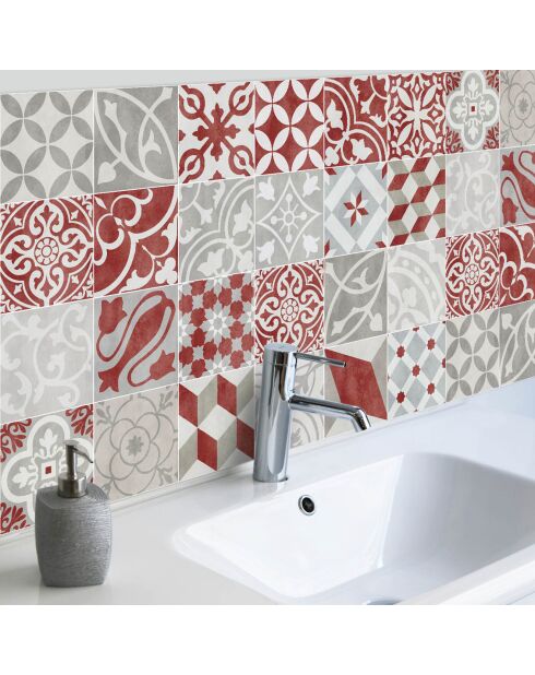 Stickers en rouleau Antique rojo multicolore - 65x100 cm