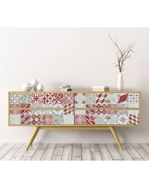 Stickers en rouleau Antique rojo multicolore - 65x100 cm