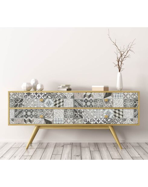 Stickers en rouleau Antique gris multicolore - 65x100 cm