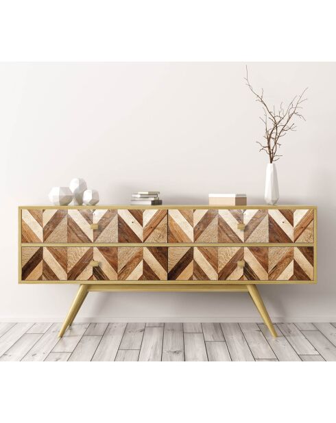 Stickers en rouleau Rombos madera multicolore - 65x100 cm