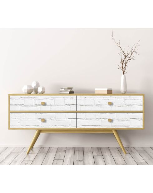 Stickers en rouleau Muro ladrillo blanco multicolore - 65x100 cm