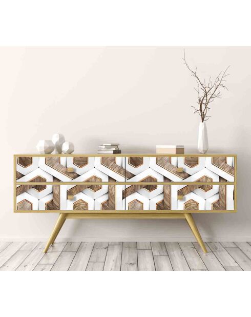 Stickers en rouleau 3d white multicolore - 65x100 cm