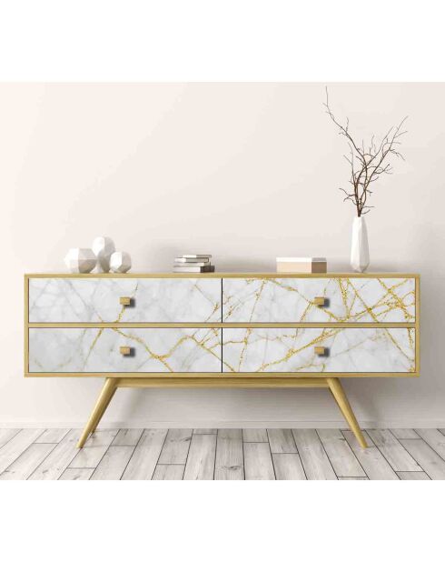 Stickers en rouleau Marble golden touch multicolore - 65x100 cm