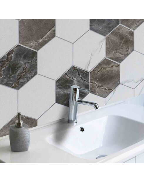 Stickers en rouleau Hexamarble multicolore - 65x100 cm