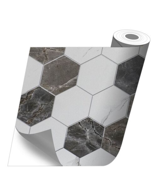 Stickers en rouleau Hexamarble multicolore - 65x100 cm