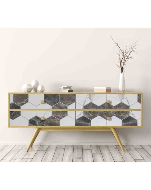Stickers en rouleau Hexamarble multicolore - 65x100 cm
