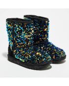 Boots fourrées Laine à Sequins Classic II Stellar noires