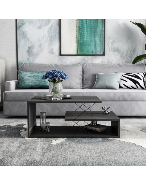 Table basse Cayenne anthracite  - 100x50x40 cm
