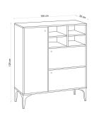 Buffet Ewa saphir/marron - 100x35x125 cm