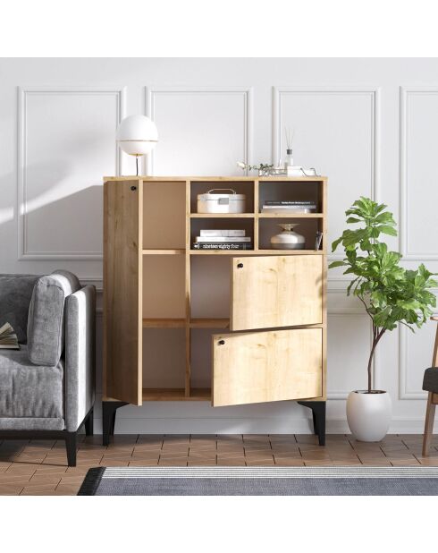 Buffet Ewa saphir/marron - 100x35x125 cm