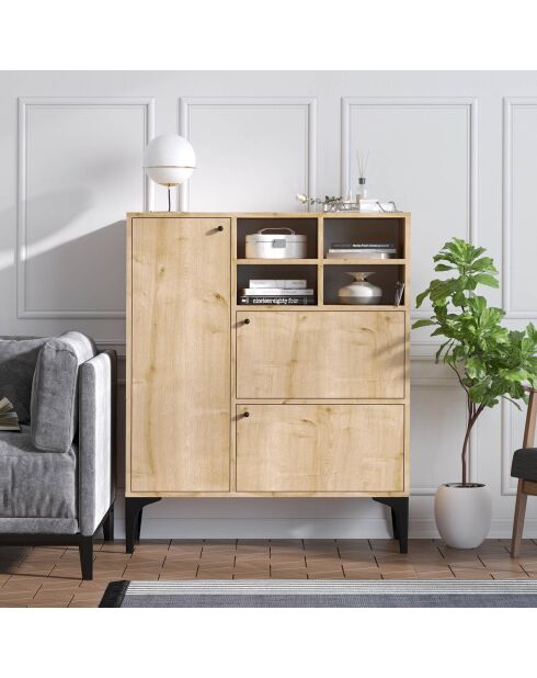 Buffet Ewa saphir/marron - 100x35x125 cm