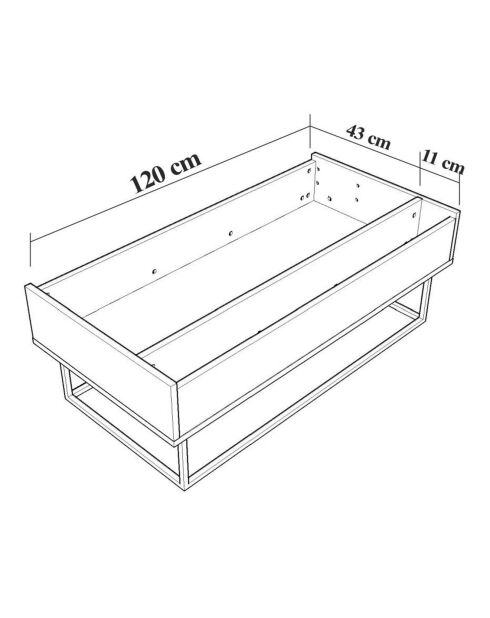 Table basse Est marron/noir - 120x60x43 cm