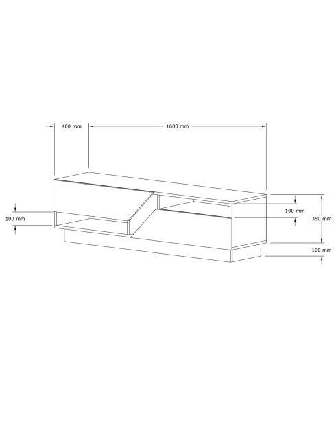 Meuble TV Koza marron/blanc - 160x40x35 cm