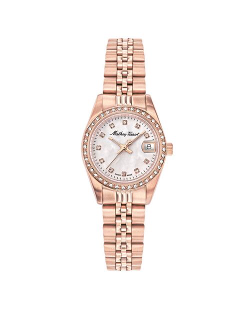 Montre Femme Quartz en Acier Mathy IV doré rose