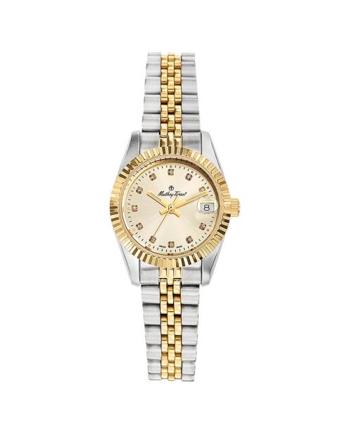 Montre Femme Quartz en Acier Mathy II argenté/doré