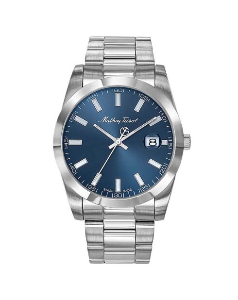 Montre Homme Quartz en Acier Mathy I argentée