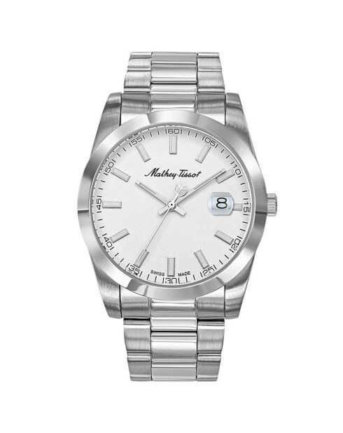 Montre Homme Quartz en Acier Mathy I argentée