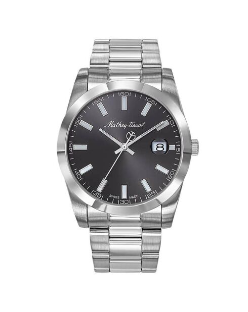 Montre Homme Quartz en Acier Mathy I argentée