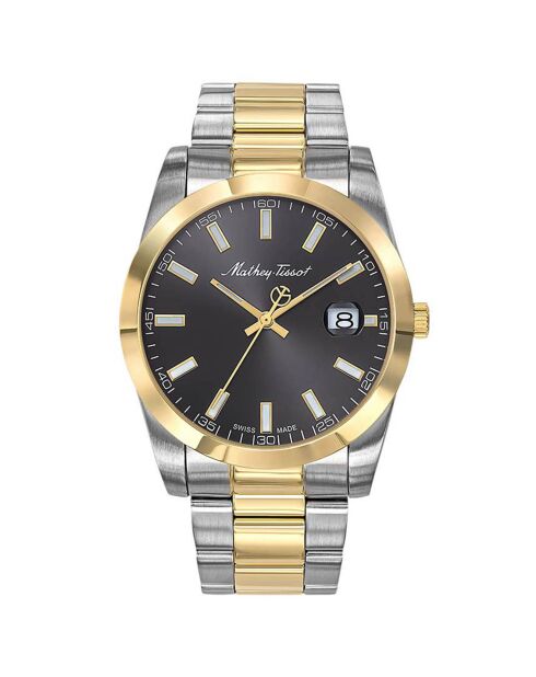 Montre Homme Quartz Mathy I en acier argenté/doré