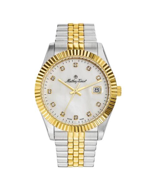 Montre Homme Quartz en Acier Mathy II argenté/doré