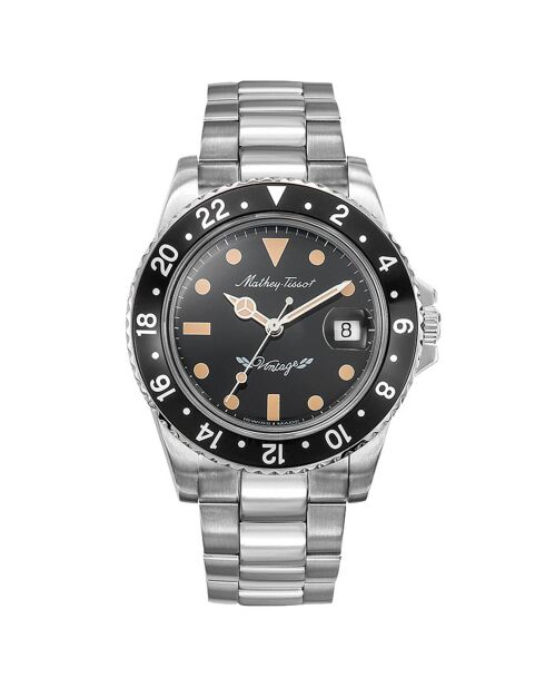 Montre Homme Automatique Mathy Vintage en acier argentée