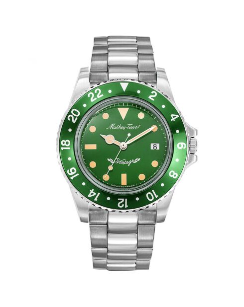 Montre Homme Quartz en Acier Mathy Vintage argentée
