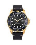 Montre Homme en Cuir Quartz Mathy Vintage noire