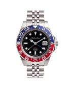 Montre Homme Automatique en Acier GMT argentée