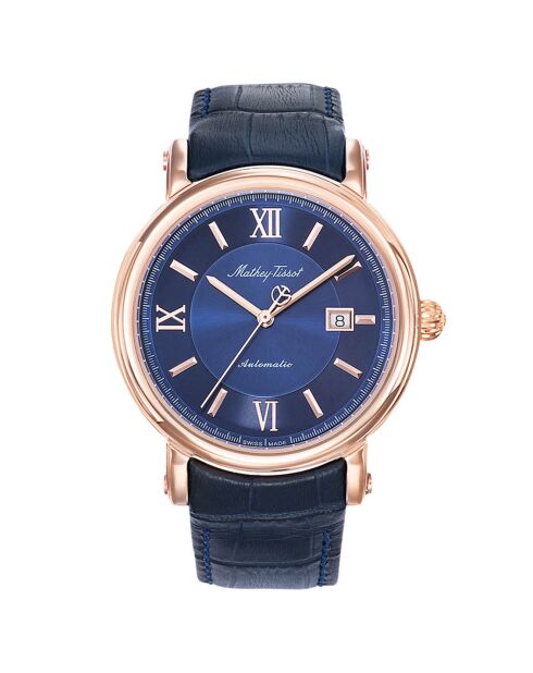 Montre Homme Automatique en Cuir Renaissance bleue