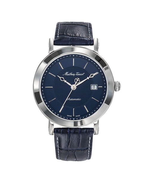 Montre Homme Automatique en Cuir City bleue