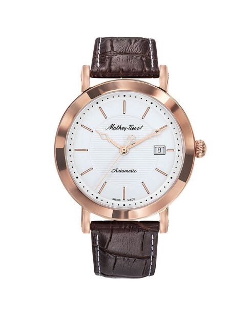 Montre Homme Automatique en Cuir City marron