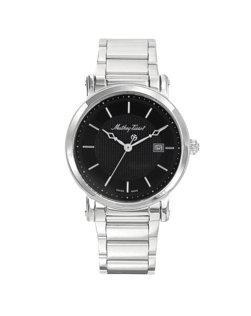 Montre Homme Quartz en Acier City Big Metal argentée