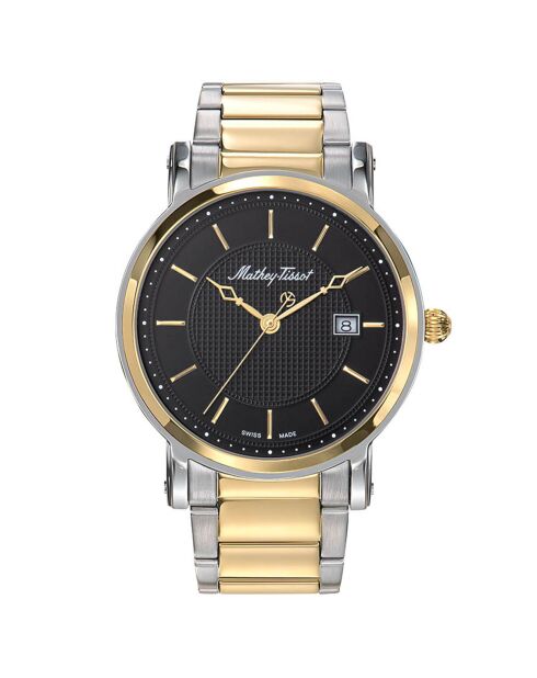 Montre Homme Quartz en Acier City Big Metal argenté/doré