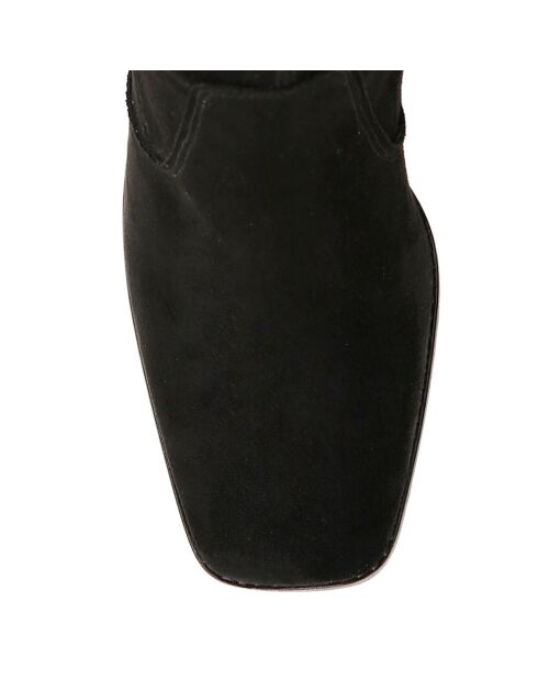 Cuissardes en Velours de Cuir Lexi noires - Talon 7.5 cm