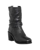 Bottines en Cuir Elizabeth noires - Talon 7 cm