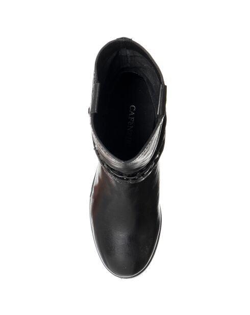 Bottines en Cuir Elizabeth noires - Talon 7 cm