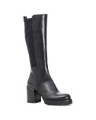 Bottes en Cuir Destiny noires - Talon 8.5 cm