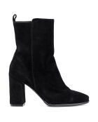 Bottines à Talon en Velours de Cuir Lana noires - Talon 7 cm