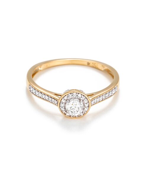 Bague Brillant Diamant 0.3 ct or jaune