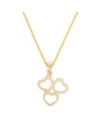 Dreifacher Herzanhänger aus Gelbgold