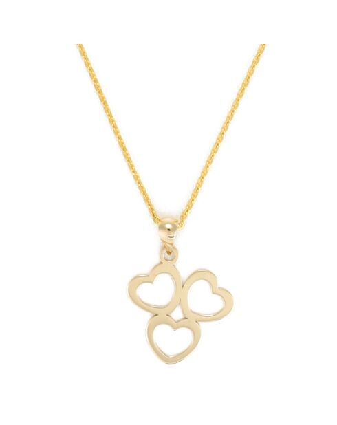 Dreifacher Herzanhänger aus Gelbgold