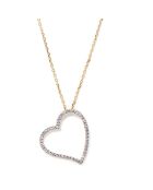 Pendentif Coeur Oriental Diamant 0.14 ct or jaune