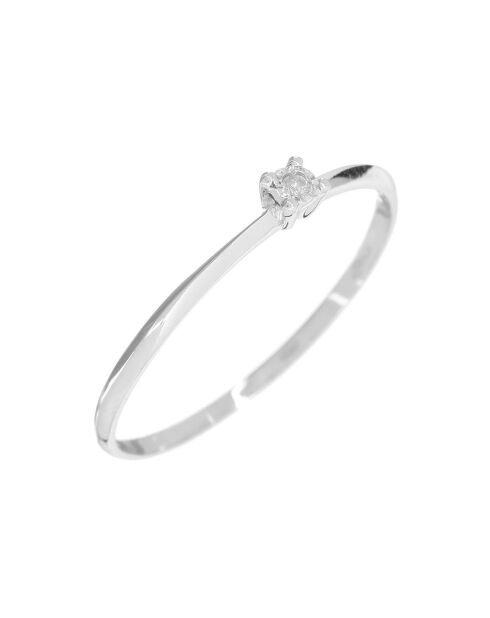 Bague Pure Diamant 0.01 ct or blanc