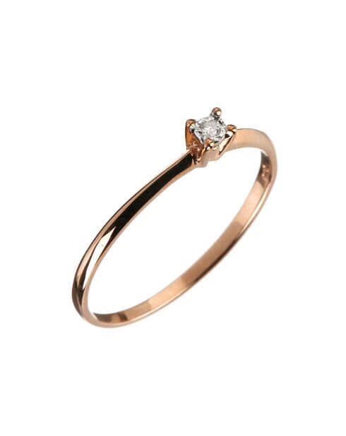 Bague Pure Diamant 0.01 ct or rose
