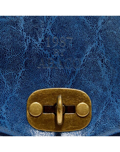 Marineblauwe Hero leren schoudertas - 26x14x7,5 cm