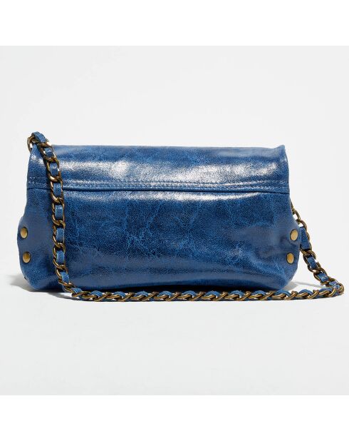 Marineblauwe Hero leren schoudertas - 26x14x7,5 cm