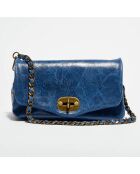 Marineblaue Schultertasche Hero aus Leder - 26x14x7,5 cm