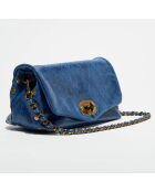 Marineblaue Schultertasche Hero aus Leder - 26x14x7,5 cm